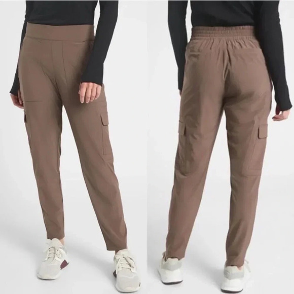 Athleta Chelsea Cargo Lined Pant in Brown Size 6 - Picture 1 of 12